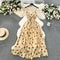 Vintage Ruffled Printed Slip Dress