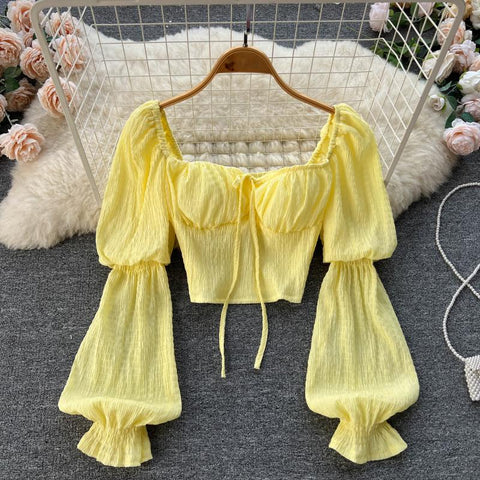 Niche Square-neck Puff Sleeve Blouse
