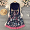 French Style Lace-up Floral Dress