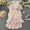 V-neck Slim Chiffon Floral Dress