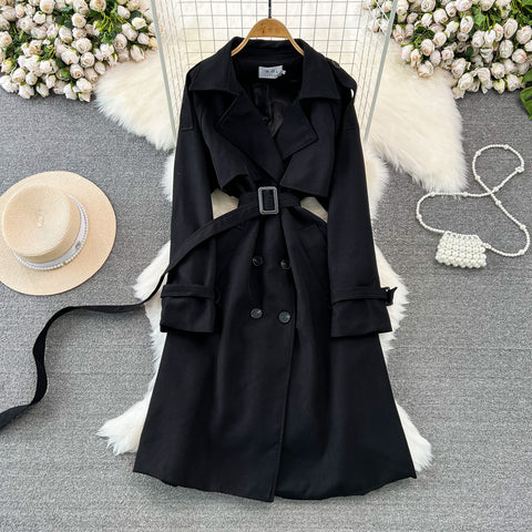 Casual Loose Lace-up Trench Coat