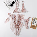 Leopard Print Tie-dye Mesh 3Pcs Bikini
