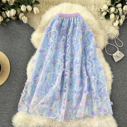 Fairy Butterfly Floral Mesh Skirt