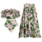 Ruffled One-piece Swimwear&Floral Skirt 2Pcs