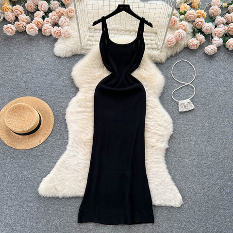 Simple Design Slim Knitted Dress