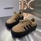 Striped Thermal Thick-soled Board Sneakers