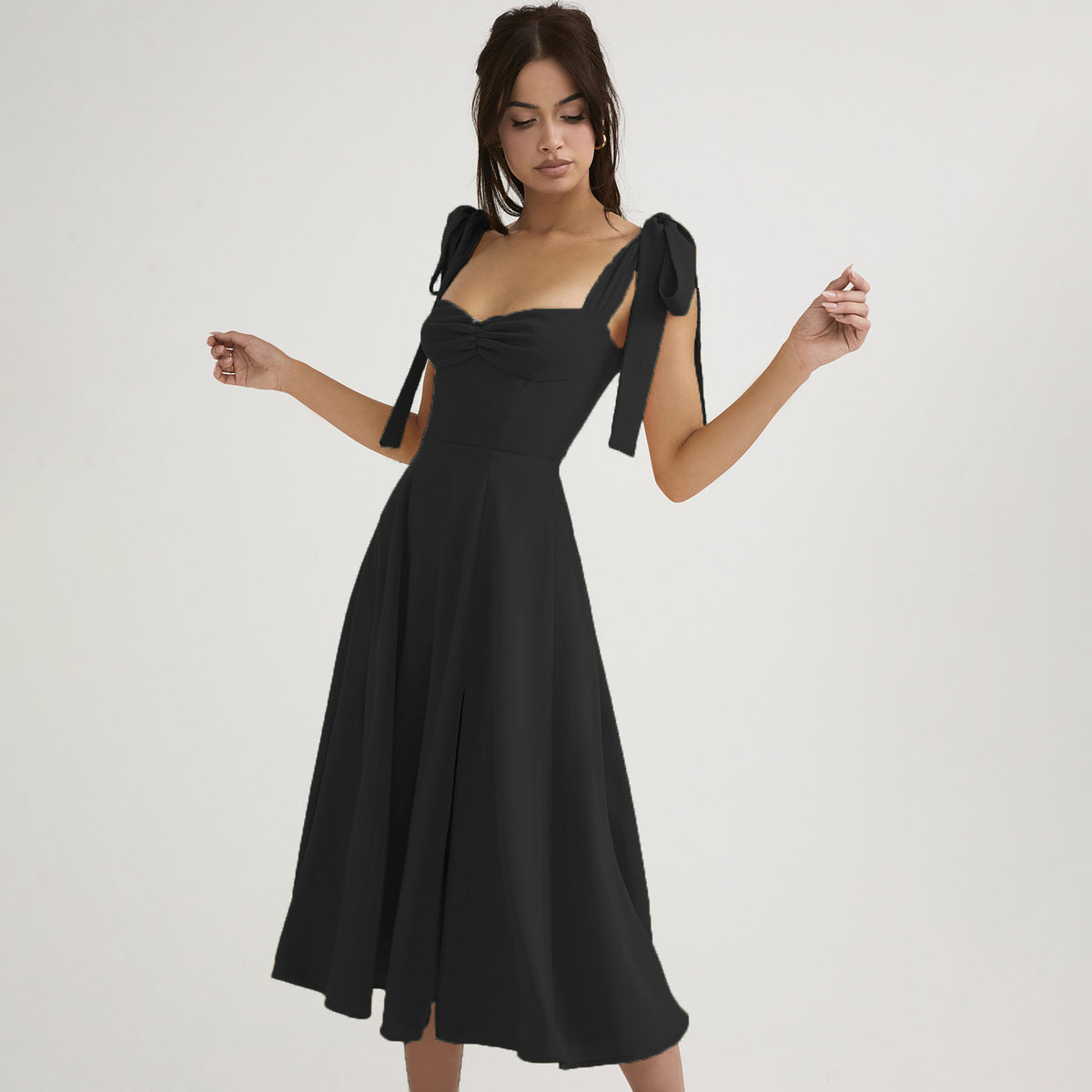 French Style Backless Pleated Chiffon Dress– irococo