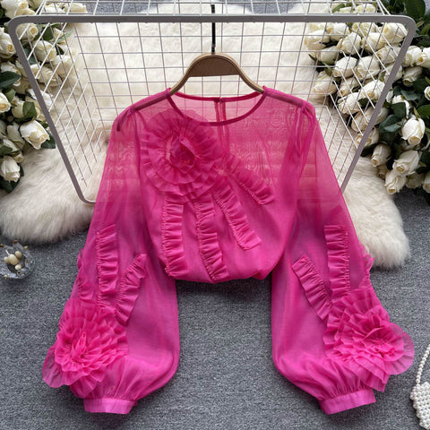 Sweetie 3d Floral Chiffon Top