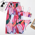 Floral Mesh Tankini 3Pcs with Cover-up