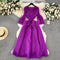 Courtly Solid Color Ruffled Dress