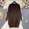 Loose-fitting Round Collar Sweater Dress