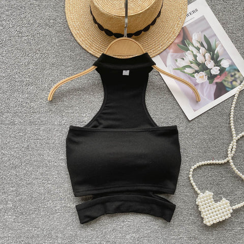 Chic Hollowed Padded Halter Top