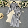 Loose Knitwear&Slip Dress 2Pcs Set