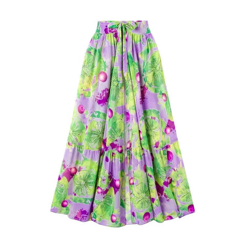 Floral Swimwear&Skirt with Detachable Sleeves