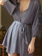 Lace Patchwork Slip Dress&Satin Robe