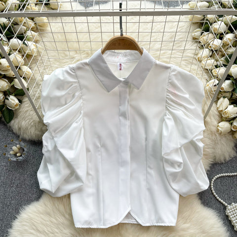 Korean Style Loose-fit Ruffled Shirt