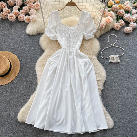 Fairy Square Collar Pleated Dress