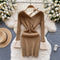 Niche V-neck Slim-fit Knitted Dress