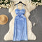 Rhinestone Studded Suede Slip Dress