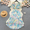 Oil Painting Floral Chiffon Dress