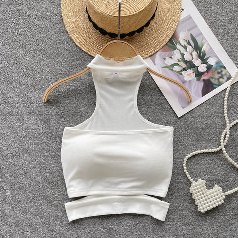 Chic Hollowed Padded Halter Top