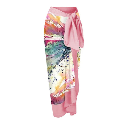 Ruffled Printed One-piece Swimwear&Skirt 2Pcs