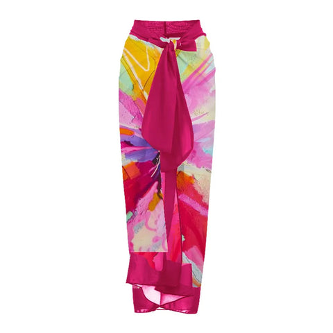 Ruffled Printed One-piece Swimwear&Skirt 2Pcs