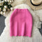Candy Colored Wave Knitted Half-body Skirt
