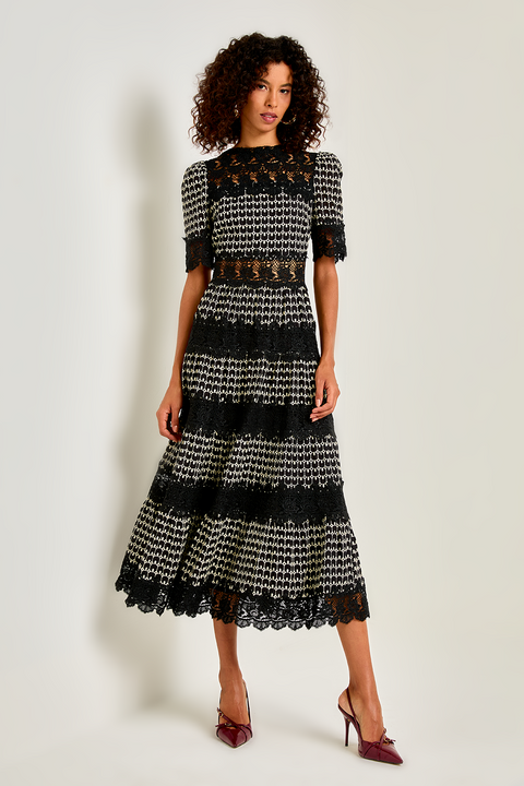 Delicate Hollowed Embroidery Lace Dress