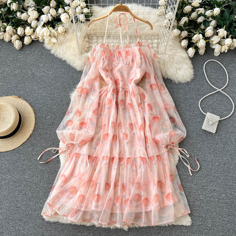 Pink Fairy Layered Floral Dress