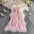 Pink Floral Halter Dress