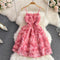 French Style 3d Rose Slip Dress