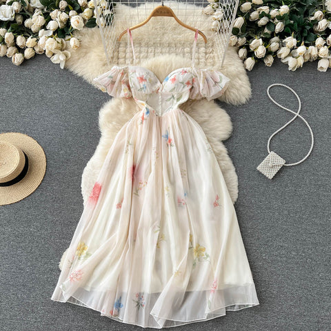 Fairy Floral Bustier Halter Dress