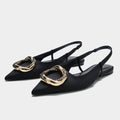 French Metal Trim Pointed Flats