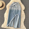 Vintage Irregular Design Fur-hem Denim Skirt