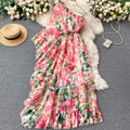 One-Shoulder Floral Dress