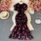 V-neck Waist-slimming Chiffon Dress