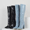 Stone Printed Patent Leather Zipped Boots