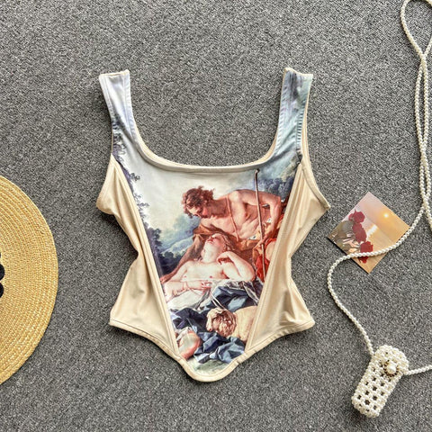 Irregular Design Floral Print Camisole