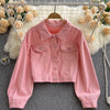 Loose Versatile Pink Denim Jacket
