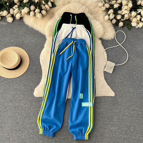 Casual Striped Baggy Harem Trousers