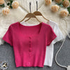 Short Sleeve Solid Colour Stretch T-shirt