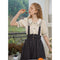 Two-piece Suspender Skirt with Blouse