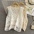 V-neck Hook-and-loop Lace Top