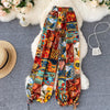 Lantern Sleeve Retro Print Two-Piece Set