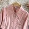 Embroidered Pink Shirt With Lapel