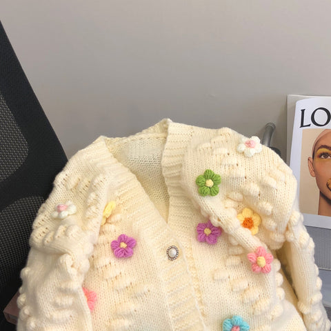 Sweet Low Cut Single-breasted Cardigan