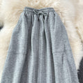 Elastic High-waist Skinny Grey Skirt