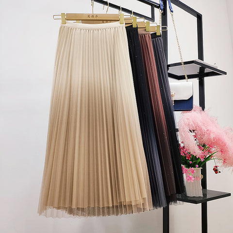 Both Sides Wear Gradient Mesh Skirt