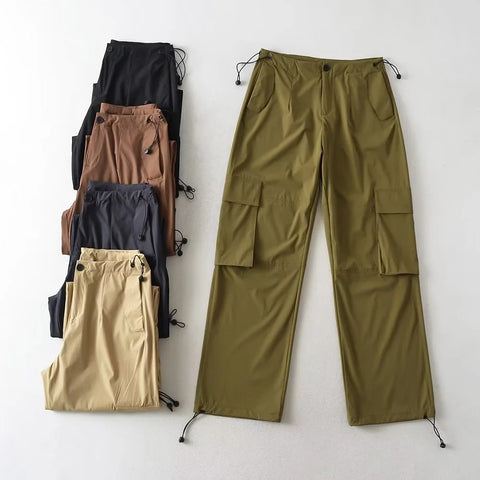 Drawstring Overalls With Large Pockets
